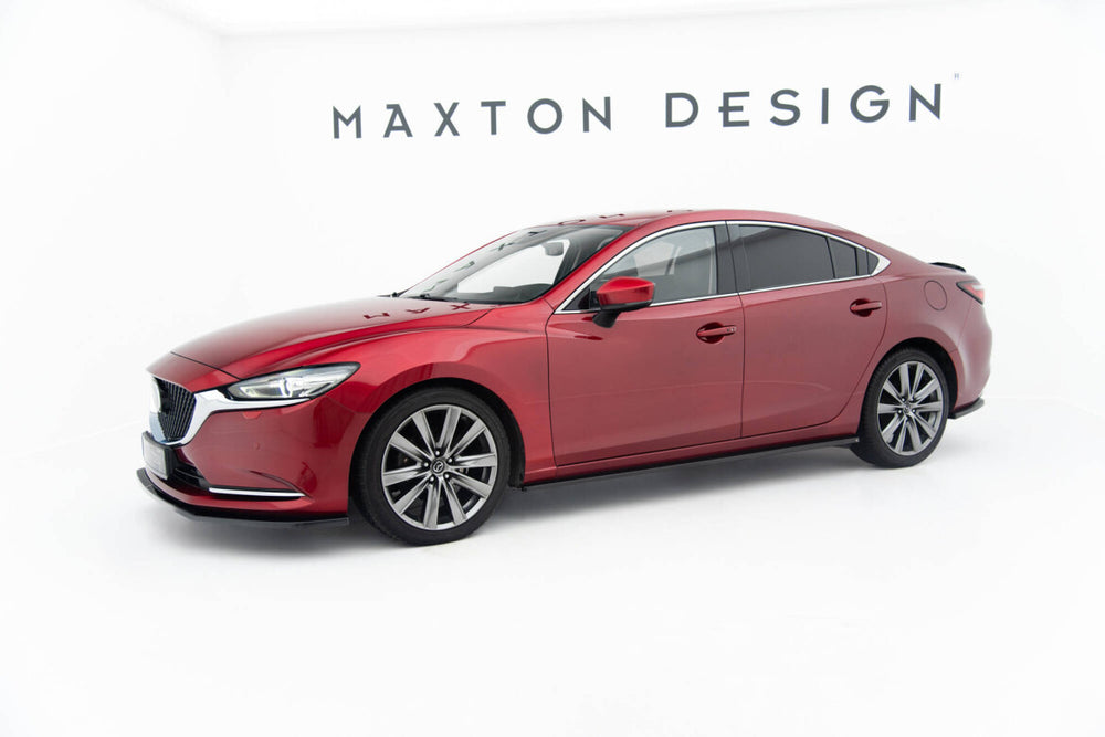 Maxton Parts - Seitenschweller Ansatz (Paar) passend für Mazda 6 Limousine Mk3 FL schwarz Hochglanz