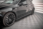 Maxton Parts - Seitenschweller Ansatz (Paar) passend für Mercedes A35 AMG / AMG-Line Aero Pack W177 schwarz matt