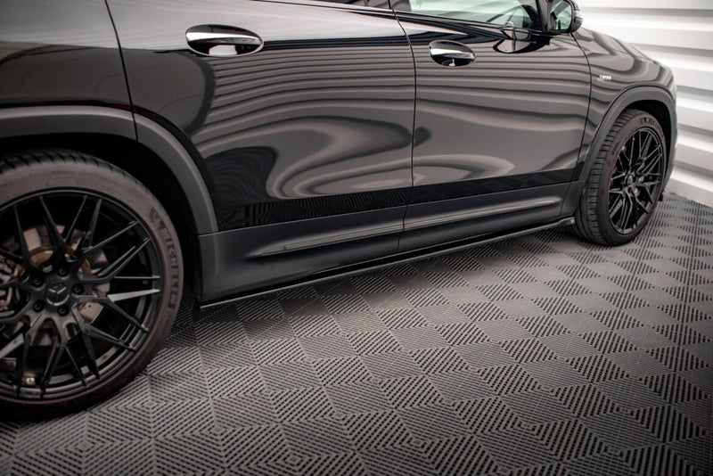 Maxton Parts - Seitenschweller Ansatz (Paar) passend für Mercedes-AMG GLB 35 / AMG-Line X247 schwarz Hochglanz