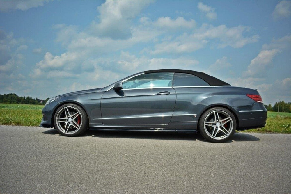 Maxton Parts - Seitenschweller Ansatz (Paar) passend für Mercedes -Benz E Coupe / Cabrio C207 FL / A207 Facelit schwarz Hochglanz