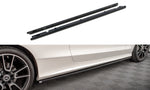 Maxton Parts - Seitenschweller Ansatz (Paar) passend für Mercedes C Coupe AMG-Line C205 FL schwarz Hochglanz