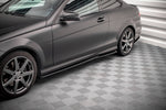 Maxton Parts - Seitenschweller Ansatz (Paar) passend für Mercedes C Coupe / Limousine / Kombi AMG-Line C204 / W204 FL / S204 FL schwarz Hochglanz