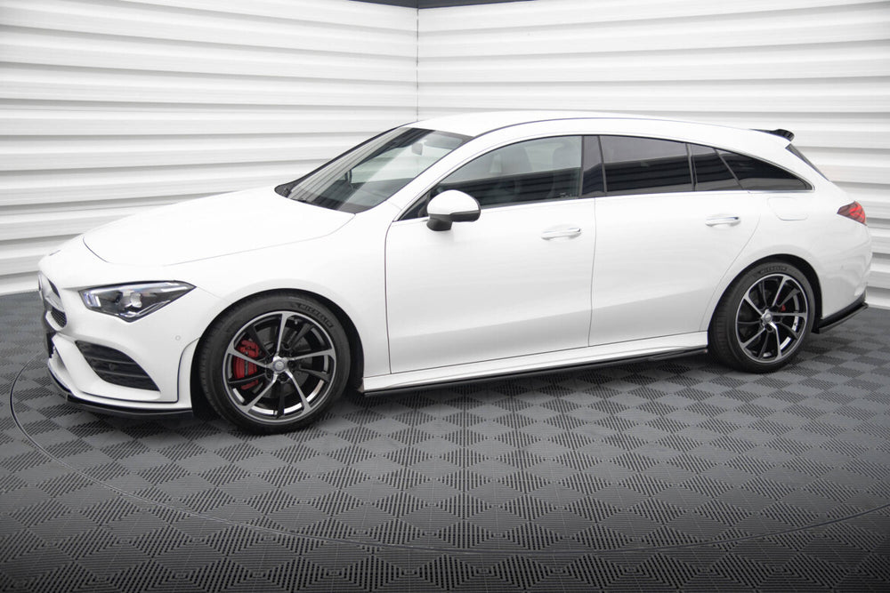 Maxton Parts - Seitenschweller Ansatz (Paar) passend für Mercedes CLA AMG-Line C118 schwarz Hochglanz