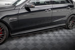 Maxton Parts - Seitenschweller Ansatz (Paar) passend für Mercedes E63 AMG / AMG-Line Limousine W212 FL schwarz Hochglanz