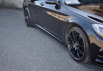 Maxton Parts - Seitenschweller Ansatz (Paar) passend für Mercedes S-Klasse AMG-LINE W222 schwarz matt