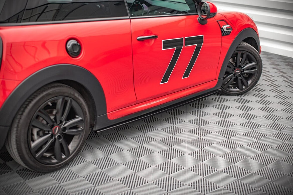Maxton Parts - Seitenschweller Ansatz (Paar) passend für Mini Cooper S John Cooper Works F56 schwarz Hochglanz