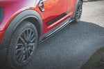 Maxton Parts - Seitenschweller Ansatz (Paar) passend für Mini Countryman Mk2 F60 JCW schwarz Hochglanz