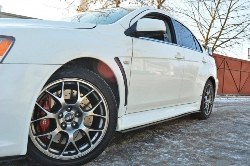 Maxton Parts - Seitenschweller Ansatz (Paar) passend für Mitsubishi Lancer Evo X schwarz matt