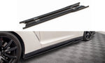 Maxton Parts - Seitenschweller Ansatz (Paar) passend für Nissan GTR R35 FL schwarz Hochglanz (NI-GTR-4F2-SD1-G)