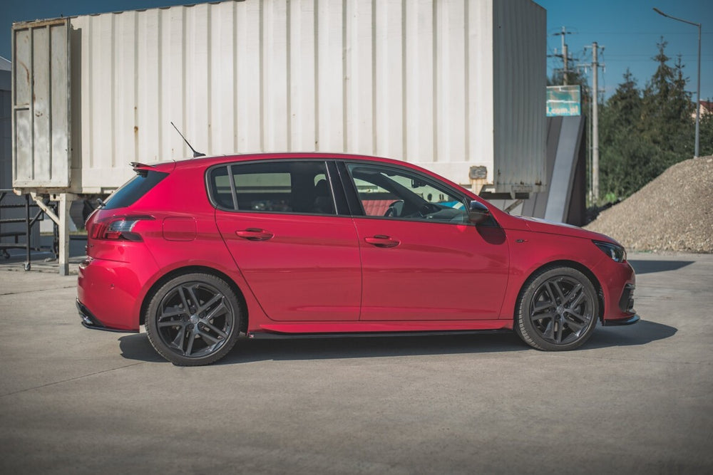 Maxton Parts - Seitenschweller Ansatz (Paar) passend für Peugeot 308 GT Mk2 FL schwarz Hochglanz
