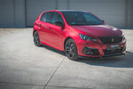 Maxton Parts - Seitenschweller Ansatz (Paar) passend für Peugeot 308 GT Mk2 FL schwarz Hochglanz