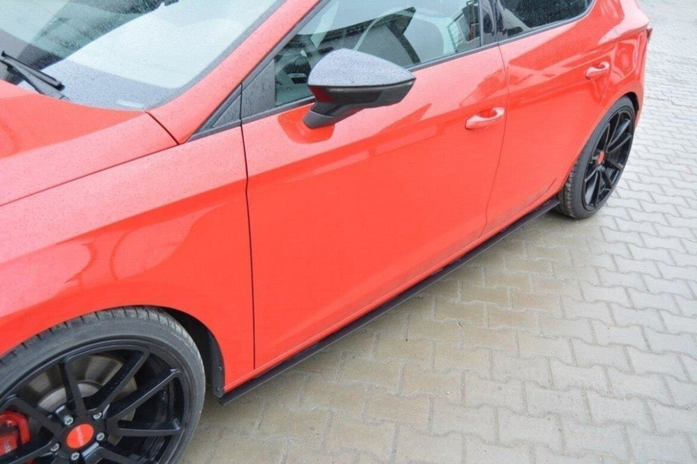 Maxton Parts - Seitenschweller Ansatz (Paar) passend für Seat Leon III CUPRA / FR schwarz matt