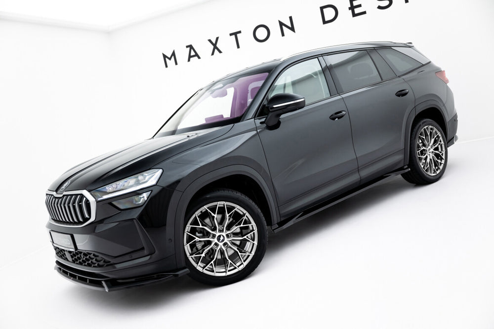 Maxton Parts - Seitenschweller Ansatz (Paar) passend für Skoda Kodiaq Mk2 schwarz Hochglanz