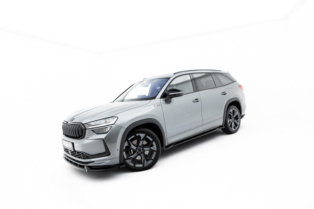 Maxton Parts - Seitenschweller Ansatz (Paar) passend für Skoda Kodiaq Sportline Mk2 schwarz Hochglanz