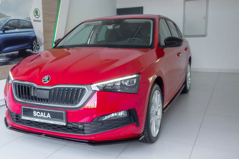 Maxton Parts - Seitenschweller Ansatz (Paar) passend für Skoda Scala schwarz Hochglanz