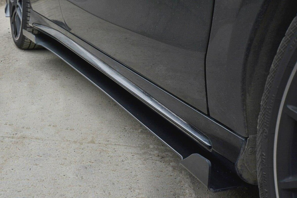 Maxton Parts - Seitenschweller Ansatz (Paar) passend für V.1 Mercedes CLA A45 AMG C117 FL schwarz matt