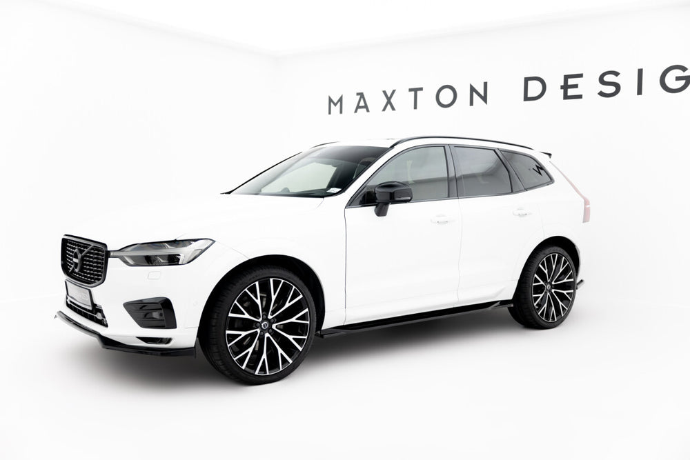 Maxton Parts - Seitenschweller Ansatz (Paar) passend für Volvo XC60 Mk2 R-Design schwarz Hochglanz