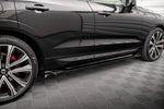 Maxton Parts - Seitenschweller Ansatz (Paar) passend für Volvo XC60 R-Design Mk2 FL schwarz Hochglanz