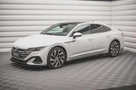 Maxton Parts - Seitenschweller Ansatz (Paar) passend für VW Arteon R/ R-Line Limousine / Shooting Brake Mk1 FL schwarz Hochglanz