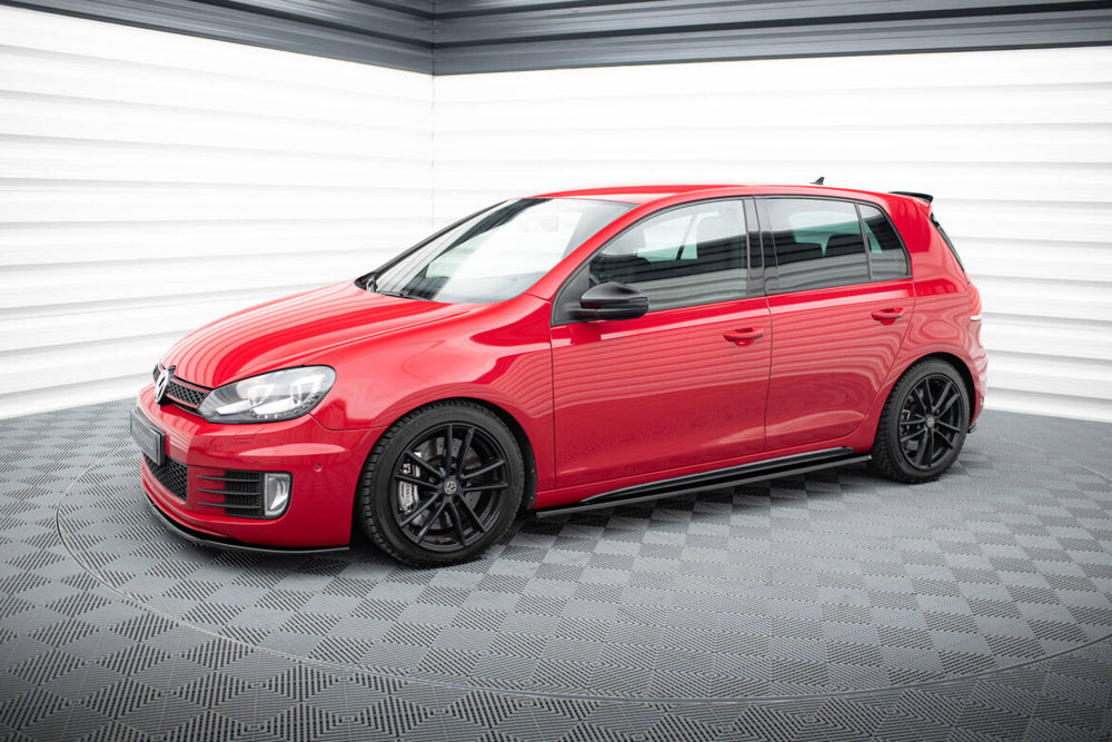 Maxton Parts - Seitenschweller Ansatz (Paar) passend für VW Golf 6 GTI/ GTD schwarz Hochglanz