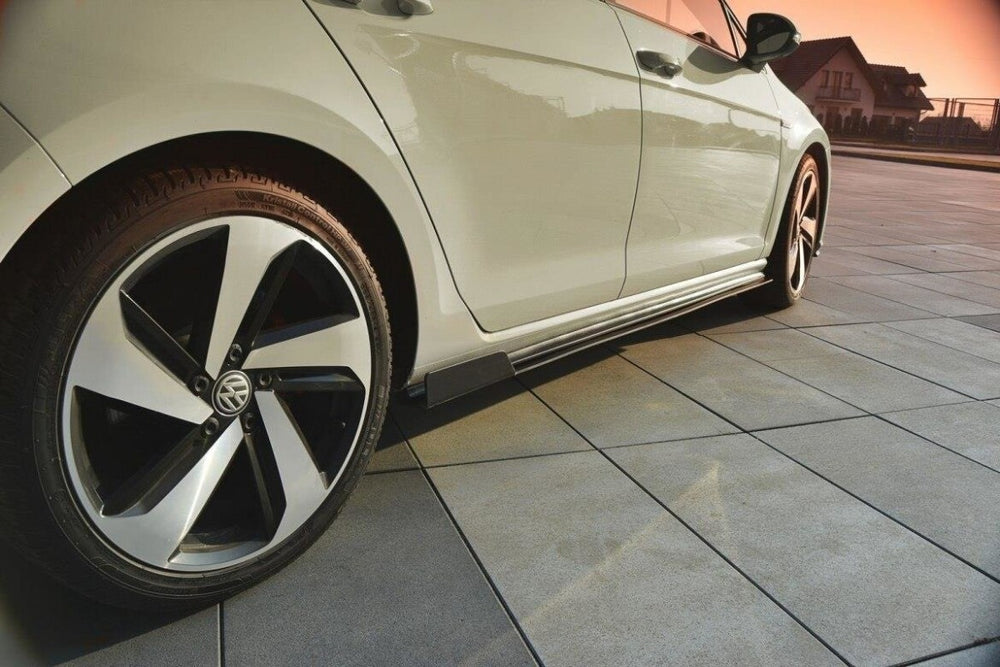 Maxton Parts - Seitenschweller Ansatz (Paar) passend für VW Golf 7 GTI FL schwarz matt
