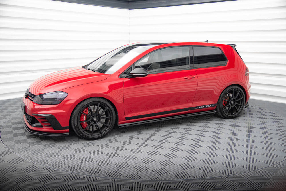 Maxton Parts - Seitenschweller Ansatz (Paar) passend für VW Golf GTI Clubsport Mk7 schwarz Hochglanz