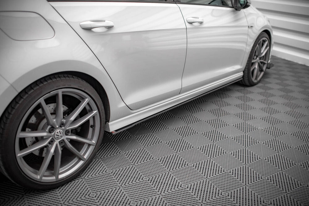 Maxton Parts - Seitenschweller Ansatz (Paar) passend für VW Golf R Mk7 schwarz matt
