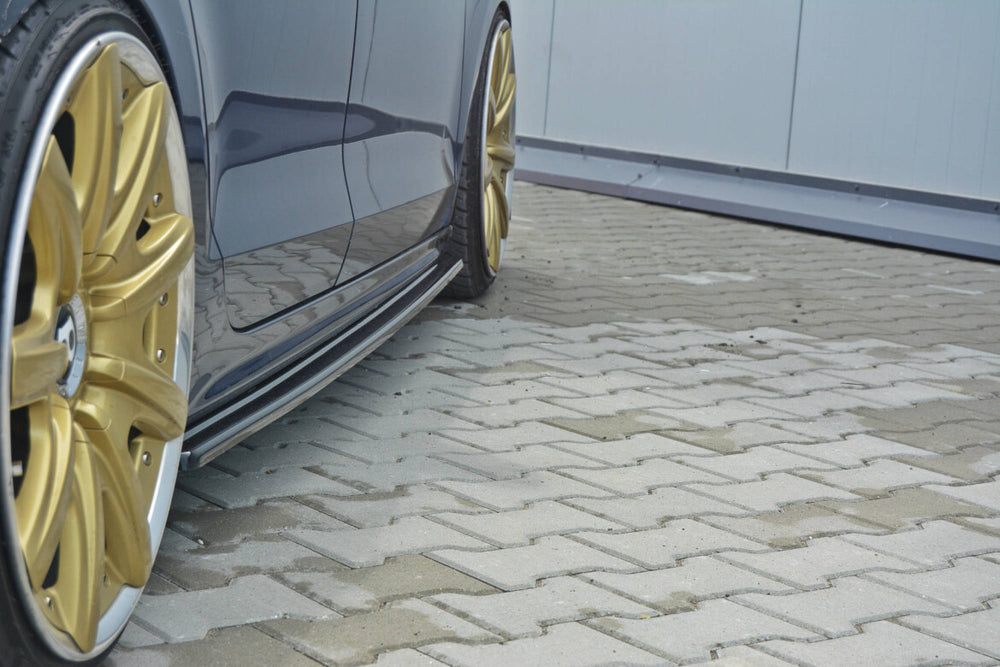 Maxton Parts - Seitenschweller Ansatz (Paar) passend für VW Jetta MK6 Limo vor FL schwarz Hochglanz