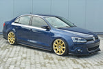Maxton Parts - Seitenschweller Ansatz (Paar) passend für VW Jetta MK6 Limo vor FL schwarz Hochglanz