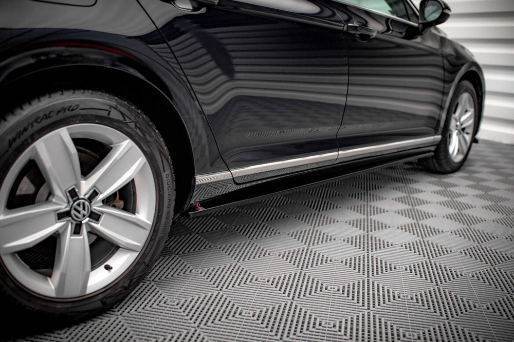 Maxton Parts - Seitenschweller Ansatz (Paar) passend für VW Passat B8 FL schwarz Hochglanz