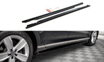 Maxton Parts - Seitenschweller Ansatz (Paar) passend für VW Passat B8 FL schwarz Hochglanz