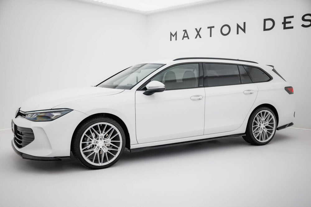 Maxton Parts - Seitenschweller Ansatz (Paar) passend für VW Passat B9 schwarz Hochglanz