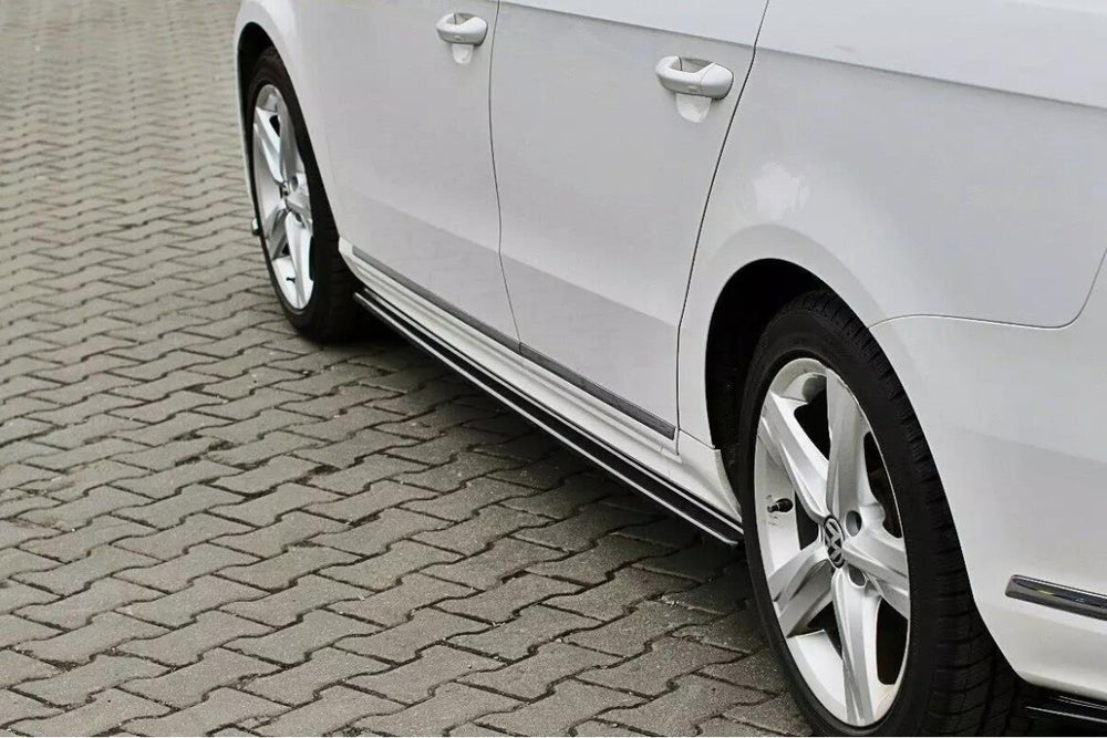 Maxton Parts - Seitenschweller Ansatz (Paar) passend für VW Passat R-Line B7 schwarz Hochglanz