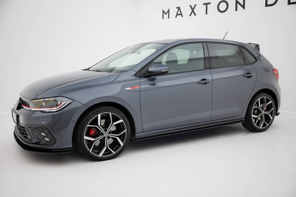 Maxton Parts - Seitenschweller Ansatz (Paar) passend für VW Polo GTI Mk6 FL schwarz matt