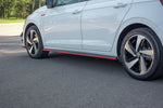 Maxton Parts - Seitenschweller Ansatz (Paar) passend für VW Polo GTI / R-line Mk6 rot Hochglanz