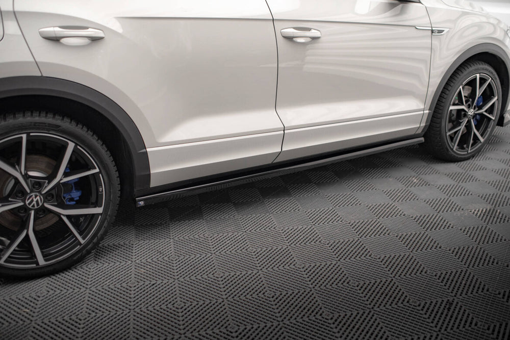 Maxton Parts - Seitenschweller Ansatz (Paar) passend für VW T-Roc R / R-Line Mk1 schwarz Hochglanz