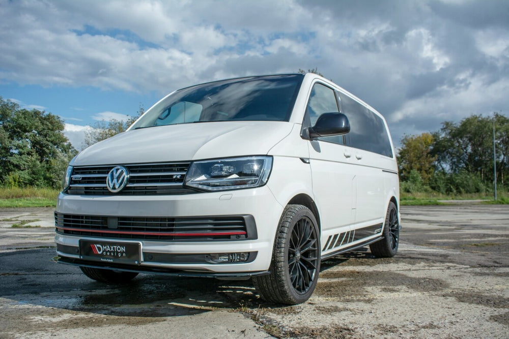 Maxton Parts - Seitenschweller Ansatz (Paar) passend für VW T6 schwarz Hochglanz