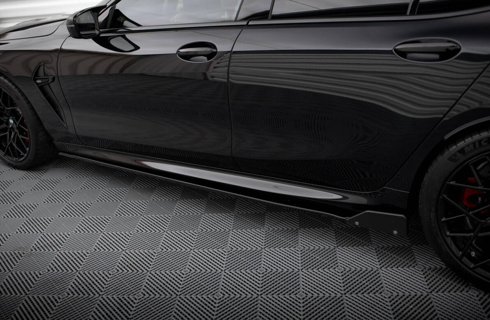 Maxton Parts - Seitenschweller Ansatz (Paar) V.1 + Flaps passend für BMW M8 Gran Coupe F93 / 8 Gran Coupe M-Paket G16