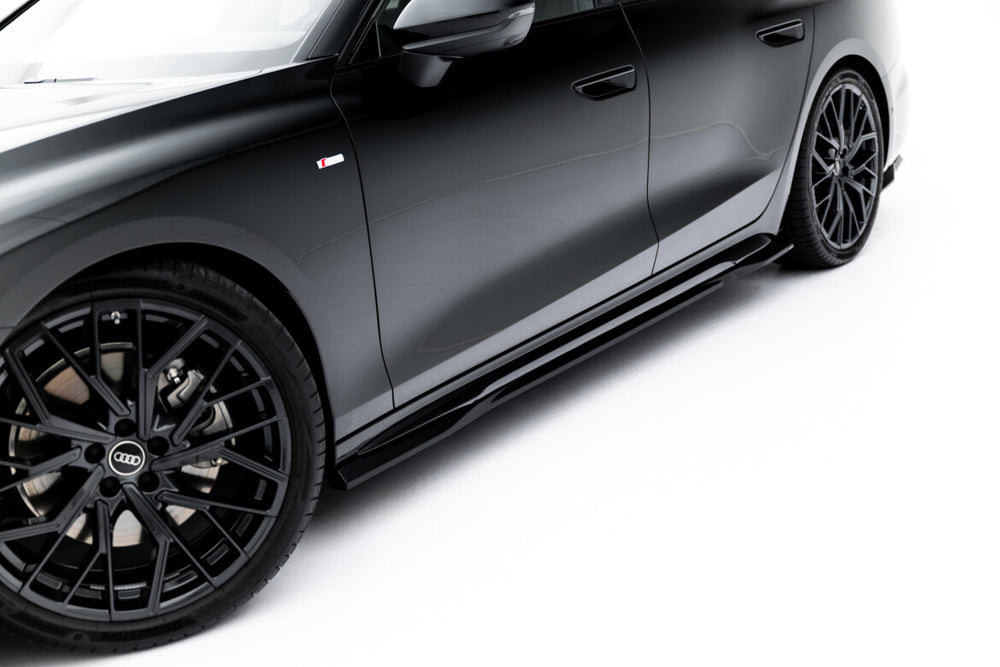 Maxton Parts - Seitenschweller Ansatz (Paar) V.1 passend für Audi A6 S-Line C9 schwarz Hochglanz