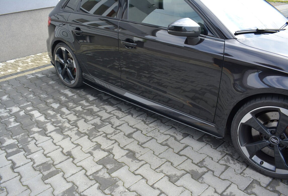Maxton Parts - Seitenschweller Ansatz (Paar) V.1 passend für Audi RS3 8V FL Sportback schwarz matt