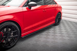 Maxton Parts - Seitenschweller Ansatz (Paar) V.1 passend für Audi S3 / A3 S-Line 8V / 8V FL Limousine schwarz Hochglanz