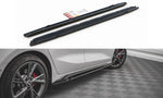 Maxton Parts - Seitenschweller Ansatz (Paar) V.1 passend für Audi S3 / A3 S-Line Sportback / Limousine 8Y / 8Y FL schwarz Hochglanz