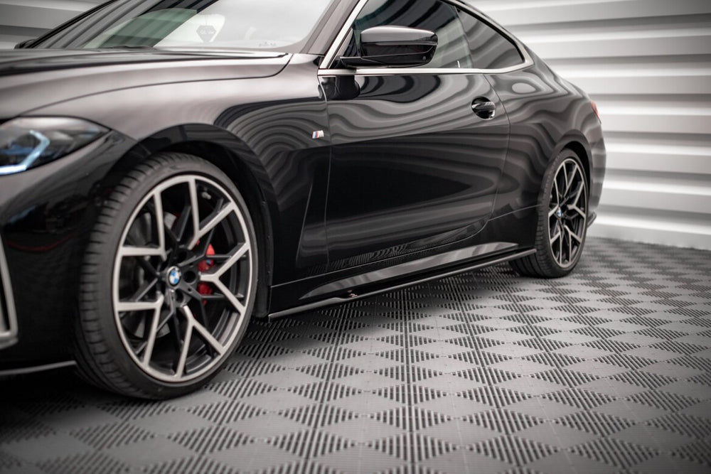 Maxton Parts - Seitenschweller Ansatz (Paar) V.1 passend für BMW 4er M-Paket / M440i G22 / G23 / G22 FL / G23 FL schwarz Hochglanz