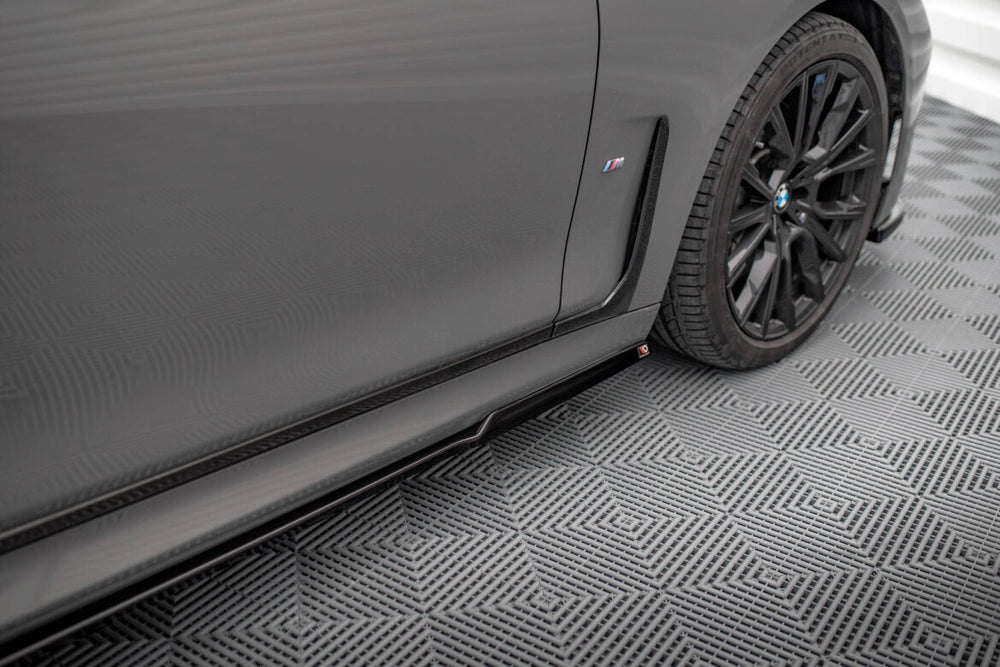 Maxton Parts - Seitenschweller Ansatz (Paar) V.1 passend für BMW 7 M-Paket G11 schwarz Hochglanz