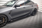 Maxton Parts - Seitenschweller Ansatz (Paar) V.1 passend für BMW M3 Limousine / Touring G80 / G81 schwarz Hochglanz