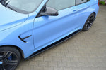 Maxton Parts - Seitenschweller Ansatz (Paar) V.1 passend für BMW M4 F82 schwarz Hochglanz