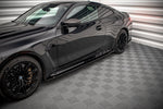 Maxton Parts - Seitenschweller Ansatz (Paar) V.1 passend für BMW M4 G82 / G82 FL schwarz Hochglanz