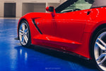 Maxton Parts - Seitenschweller Ansatz (Paar) V.1 passend für Chevrolet Corvette Stingray C7 schwarz Hochglanz
