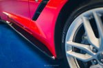 Maxton Parts - Seitenschweller Ansatz (Paar) V.1 passend für Chevrolet Corvette Stingray C7 schwarz Hochglanz
