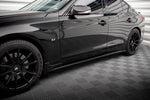 Maxton Parts - Seitenschweller Ansatz (Paar) V.1 passend für Infiniti Q50 S Mk1 schwarz Hochglanz